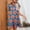 Orange Vacation Dresses for Women, variant on Dyegold Sundresses for Women Casual Beach - Midi Sun Dresses Women Summer Casual O Neck Short Sleeve Loose Floral Print Beach A-Line Summer Vacation Sundress