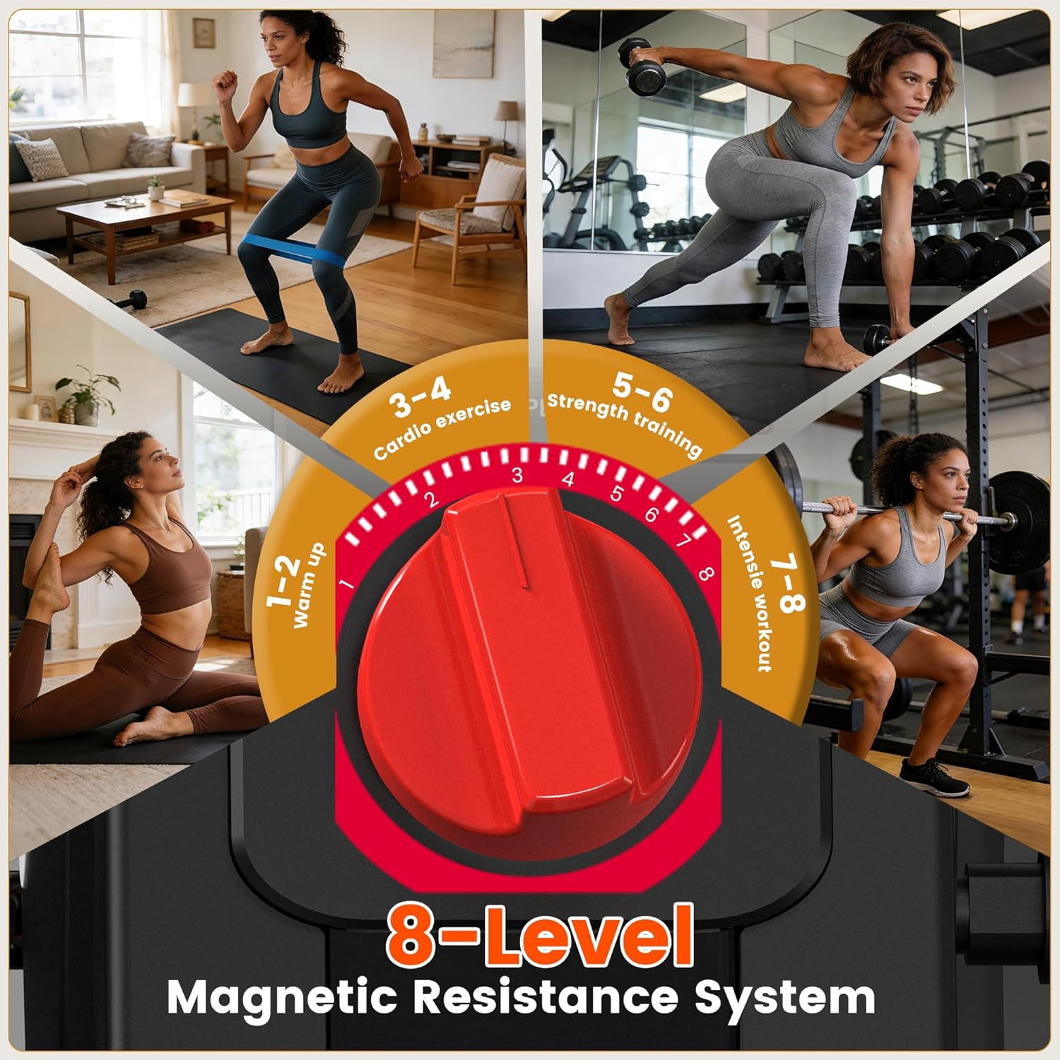 Cycool Unique Dual Mode Recumbent Exercise Bikes with Arm/Leg Exerciser Magnetic Resistance Indoor Cycling Bike For Seniors 400lb