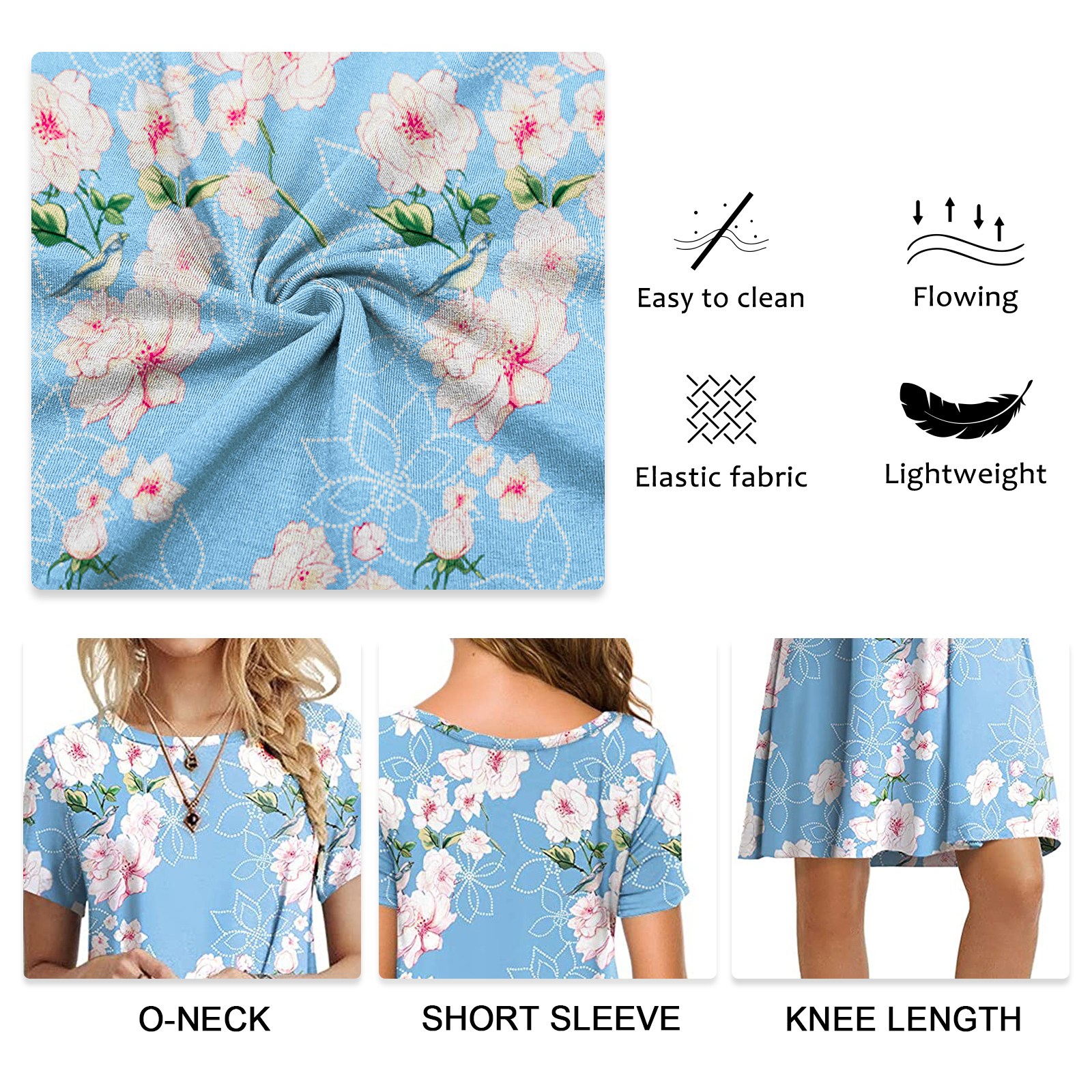 Ppyoung Women's Boho T-Shirt Dress with Flower Print photo 4