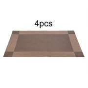 Rdeghly 4 Pcs Placemat Fashion PVC Dining Table Mat Plate Pads Bowl Pad Coasters Table Cloth Pad,Placemat, PVC Placemat