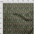 thumbnail image 3 of Tissu de tissu Imprimé de Tissu de Coton Popeline Vert Foncé Jacobée Robe Florale par la Cour 56 Pouces de Large, 3 of 5