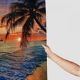 thumbnail image 3 of Orinice Palm Tree Sunset Beach Bathroom Decor Set, Colorful Luxurious Graphic Print Polyester Fabric Fashion Shower Curtain Set with Hooks, Home Bathtubs Decoration 36x72, 3 of 7