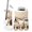 Color 2, variant on Bathroom Accessory Set 6 Piece Green Forest Landscape Colorful Flowers Serene River Trash can, Toothbrush Holder, Toothbrush Cup, Soap Dispenser, Soap Dish, Toilet Brush Holder