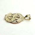 thumbnail image 4 of New 10k yellow gold dollar sign diamond cut unisex lucky pendant charm gift 3.4g, 4 of 12