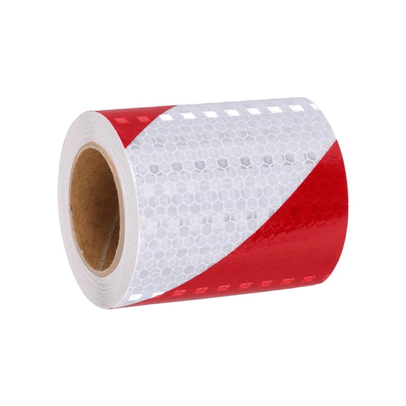 Uxcell Reflective Tape, 3 Inch x 16 ft Warning Safety Sticker Night Reflectors Self-Adhesive Trailer Reflector, Blue White