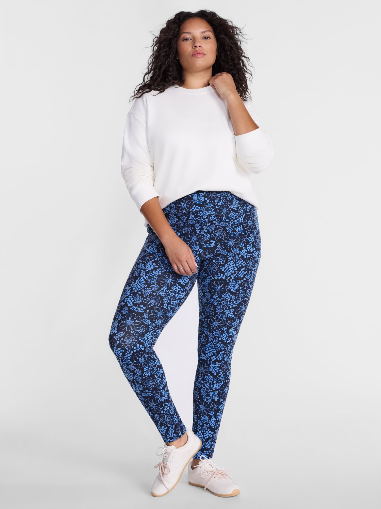 Terra & Sky Women's Plus High Waist Full Length Leggings, Sizes 0X-5X