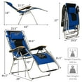 thumbnail image 2 of Costway Padded Zero Gravity Lounge Chair Oversize Folding Adjustable Blue, 2 of 6