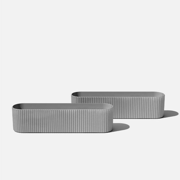 Veradek Demi Series Window Box 36" Plastic-Stone Planter - (Grey/2 Pack)