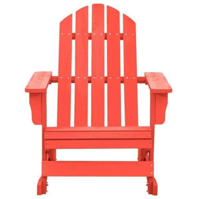 vidaXL Fauteuil Adirondack à Bascule de Jardin en Bois de Sapin Massif Rouge