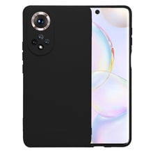 funda molan cano soft jelly case para huawei honor 50 5g negro funda de silicon — carcasa negra de silicón suave ajustada al teléfono con recorte circular para cámara, botones cubiertos con tacto flexible y borde delgado, acabado mate liso; frecuentemente usada como cubierta protectora para transporte diario.