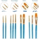 thumbnail image 3 of Pinceles para pintura acrílica, 10 pinceles de nailon para artista, punta suave, pinceles para pintura al óleo para acuarela, Gouache acrílico, 3 of 5