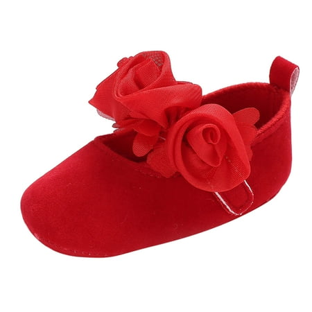 

Toddler Sneakers Children Baby Casual Shoes Floor Sports Shoes Flat Soles Lightweight Soft Comfortable Solid Color Hook Loop Flowers