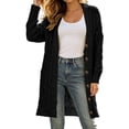 thumbnail image 3 of LWFFDAW Long Open Fornt Cardigan Sweater for Women Long Sleeve Button Down Sweater Fall Winter Soft Loose Knit Sweater Coat, 3 of 10
