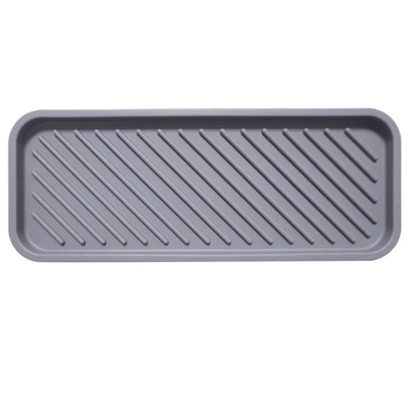 Small Silicone Drain Tray for Kitchen Sink Γ’ΒΒ 23x9cm Self-Draining Soap & Sponge Holder, Flexible Non- Sink Caddy Organizer for Dish Soap, Scrubber, Sponge, Tableware, Heat Resistant (1PC)