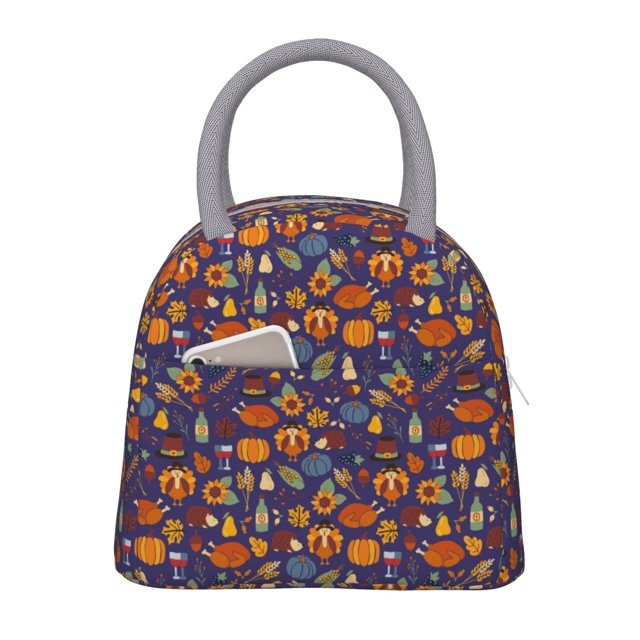 Disketp Thanksgiving Turkey 2 Bolsa Térmica para Almuerzo, Lonchera con Abertura Amplia y Gran Capacidad, Organizador Reutilizable para Mujeres, Hombres y Adultos