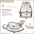 thumbnail image 4 of RADIATA Oversize Rocking Chair with Cushion & Footrest, Indoor Outdoor Rocking Chair Recliner, 400 lbs Capacity, Light Grey，2Pcs, 4 of 9
