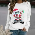 thumbnail image 4 of Pull de Noël pour Femmes Imprimé Graphique Mode Chandail en Molleton Veste Mi-Longue Col Rond Cardigan d'Hiver Chandail à Capuchon Doux Manches Longues Fermeture Blouse, 4 of 6