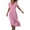 Pink, variant on Youmylove Women's Summer Shirt Dress Linen V Neck Short Sleeve Loose Casual Dress For Women Solid Color Comfortable Day Dress Long Dress Vacation Outfits