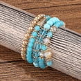 thumbnail image 3 of Xinyolin 4Pcs Multilayer Faux Glaze Elasticity Tassel Bangles - Beach Jewelry, 3 of 8
