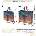 thumbnail image 2 of FORMRS Womens Corduroy Tote Bag Crossbody Shoulder Handbag with Pocket, Astronaut at Dawn, 2 of 7