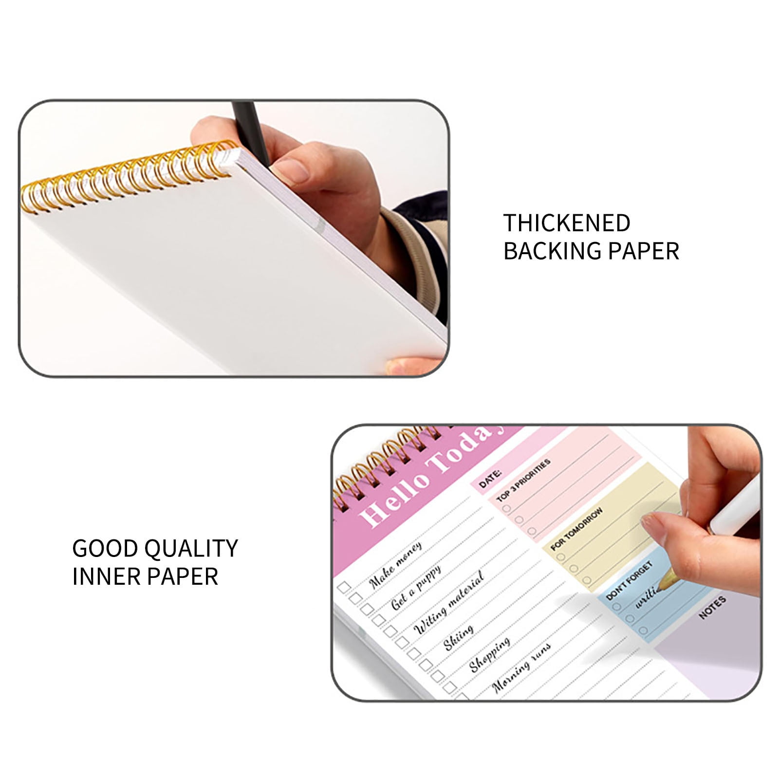 Notebooks for Work Daily To-Do Notepad, To-Do List Notepad Time Management Task Plan List Notebook Organizer For School Office Supplies, Undated Agenda 60 Sheets