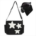 thumbnail image 5 of Bolso de Mensajero para Mujer Diseño de Estrella Bolso de Mensajero Ajustable con Bolsillos Laterales Bolsos de Hombro con Cremallera Negro, 5 of 5