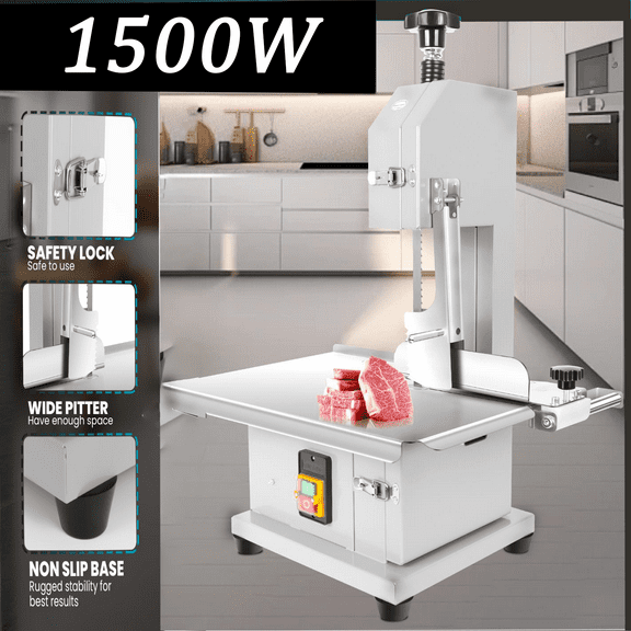 1500W Stainless Steel Meat Cutting Machine , Bone Sawing Machine cutting thickness 8in, For Kitchen, Home,Factory