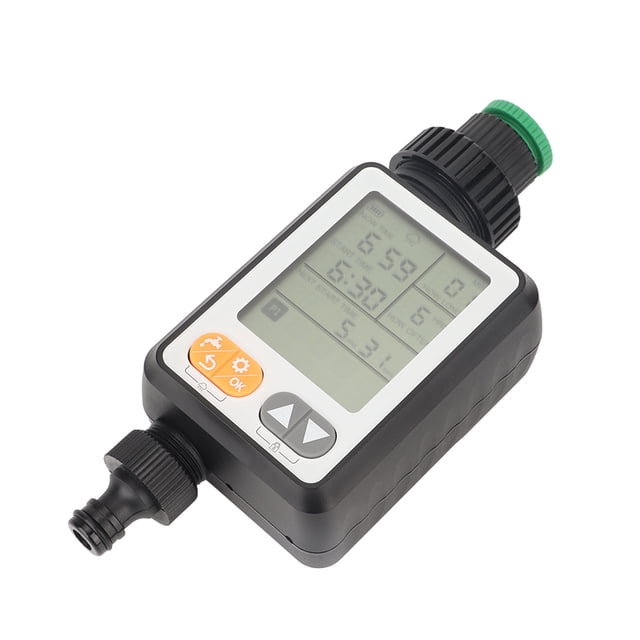 Controlador de riego automático con rosca externa G3/4, temporizador de agua para jardín al aire libre de color negro