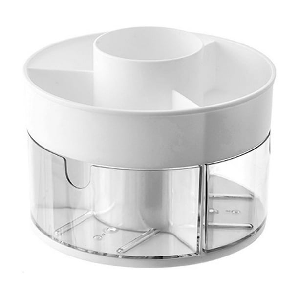Organizador giratorio multifuncional de escritorio con múltiples compartimentos para cosméticos, bolígrafos y artículos de papelería. Base giratoria de 360 grados.