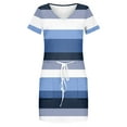 thumbnail image 4 of ReTeiv Summer Dresses for Women 2024,Women's Summer Casual Fashion Printed Drawstring V Neck Short Sleeve Dress, 4 of 5
