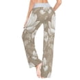 thumbnail image 6 of Women's Long Sleep Pants Home Pants Sleep Pants Wide-Leg Pants Design Elastic Fabric Casual Pants XL Blooming Brown Flower, 6 of 7