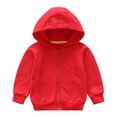 thumbnail image 4 of CYRBOKO Boys Zip Up Hoodies, Casual Fall Lightweight Long Sleeve Kids Sweatshirts Outerwear with Pockets Red Size 9-10 T, 4 of 5