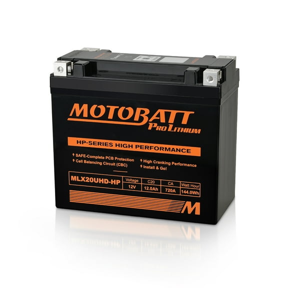MLX20UHD-HP Motobatt LifePo4 Lithium Battery Replaces ODYSSEY AGM16CL, AGM20L, PC625