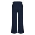 thumbnail image 6 of XFLWAM Womens Wide Leg Dress Pants Elastic High Waist Pleated Suit Pants Casual Loose Work Pants Business Office Slacks with Pocket Navy Blue L, 6 of 9