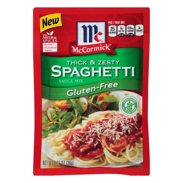 McCormick GlutenFree Thick & Zesty Spaghetti Sauce Mix, 1.37 oz
