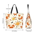 thumbnail image 5 of Pofeuu Flower Fox Print Reusable Grocery Bags - Washable, Foldable, Packable Tote, Large Handles, Heavy Duty, Zippered Top Pouch, 5 of 8