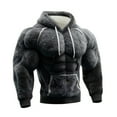 thumbnail image 2 of yuCgh Men's Christmas Ugly Print Hoodie, Muscle Graphic Long Sleeve Casual Sports Pullover, Festive Humorous Design for Holiday Parties,Gray L, 2 of 5