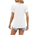 thumbnail image 4 of AherBiu Womens Short Sleeve Tops V Neck Dressy Casual Button Loose Solid Color Basic Summer Tshirts Tops, 4 of 5