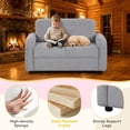 thumbnail image 6 of Furnibear Toddler Chair 2 Seat Kids Sofa Toddler Sofa Couch with Soft Teddy Fleece Upholstery and, 6 of 10