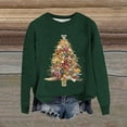 thumbnail image 2 of Womens Sweater Christmas Tree Long Sleeve Crewneck Knitted Oversize Loose Fit Fall Winter Clothes, 2 of 2