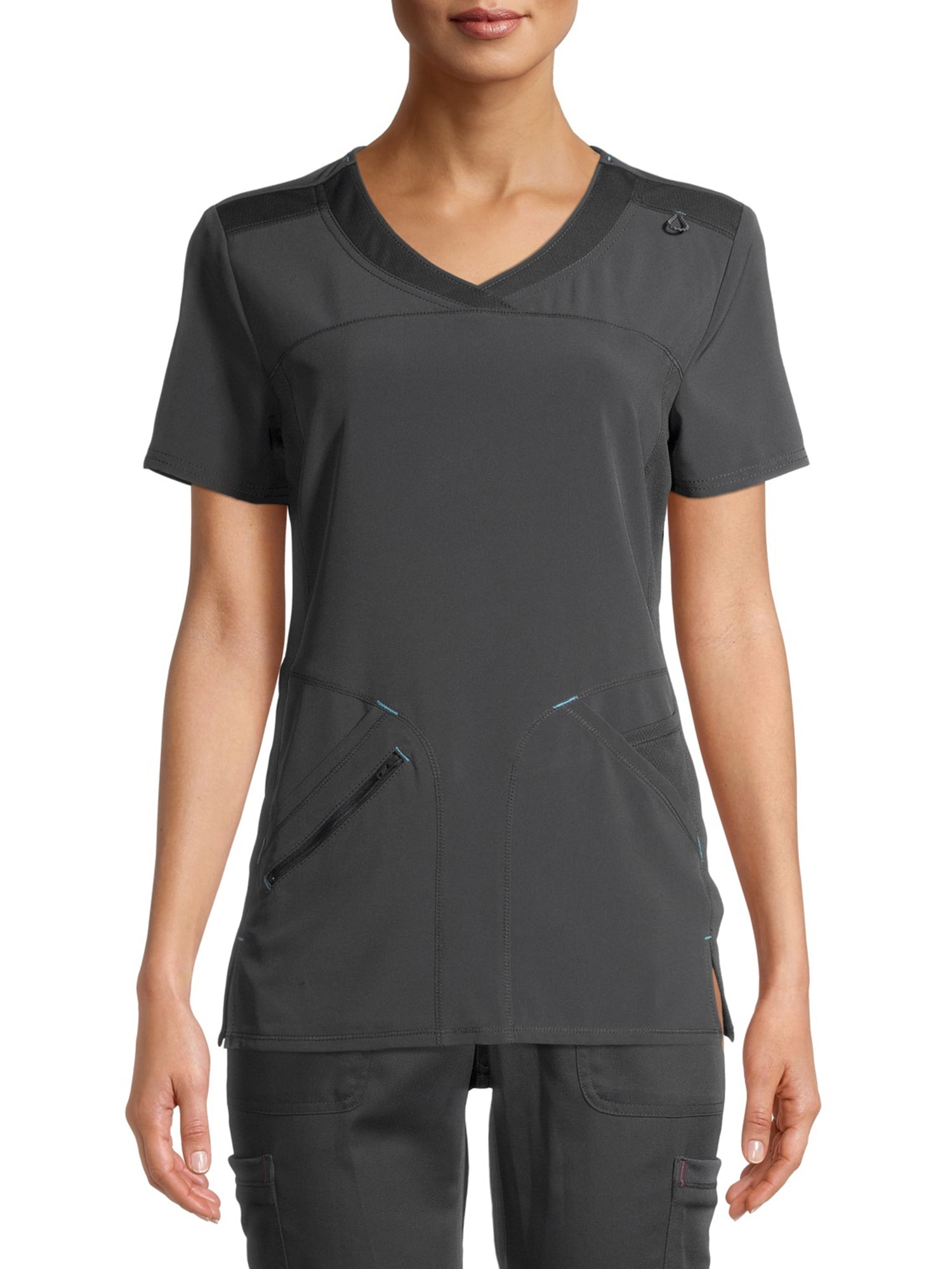 Scrubstar Women's Antimicrobial Premium Performance Tonal Contrast V-Neck Scrub Top