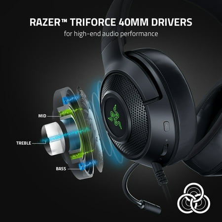 Razer - Kraken V3 X Wired 7.1 Surround Sound Gaming Headset for PC with Chroma RGB Lighting - Black