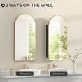 thumbnail image 5 of Hironpal 16" x 32" Recessed Arched Medicine Cabinets with 3 Adjustable Shelves, Champagne Gold, 5 of 9