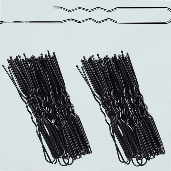 100 Pieces Black Hair Pins Bobby Pins, 6CM U shape Hair Bun Pins Clips, Wavy Design Hair Grips for Women Hair Styling