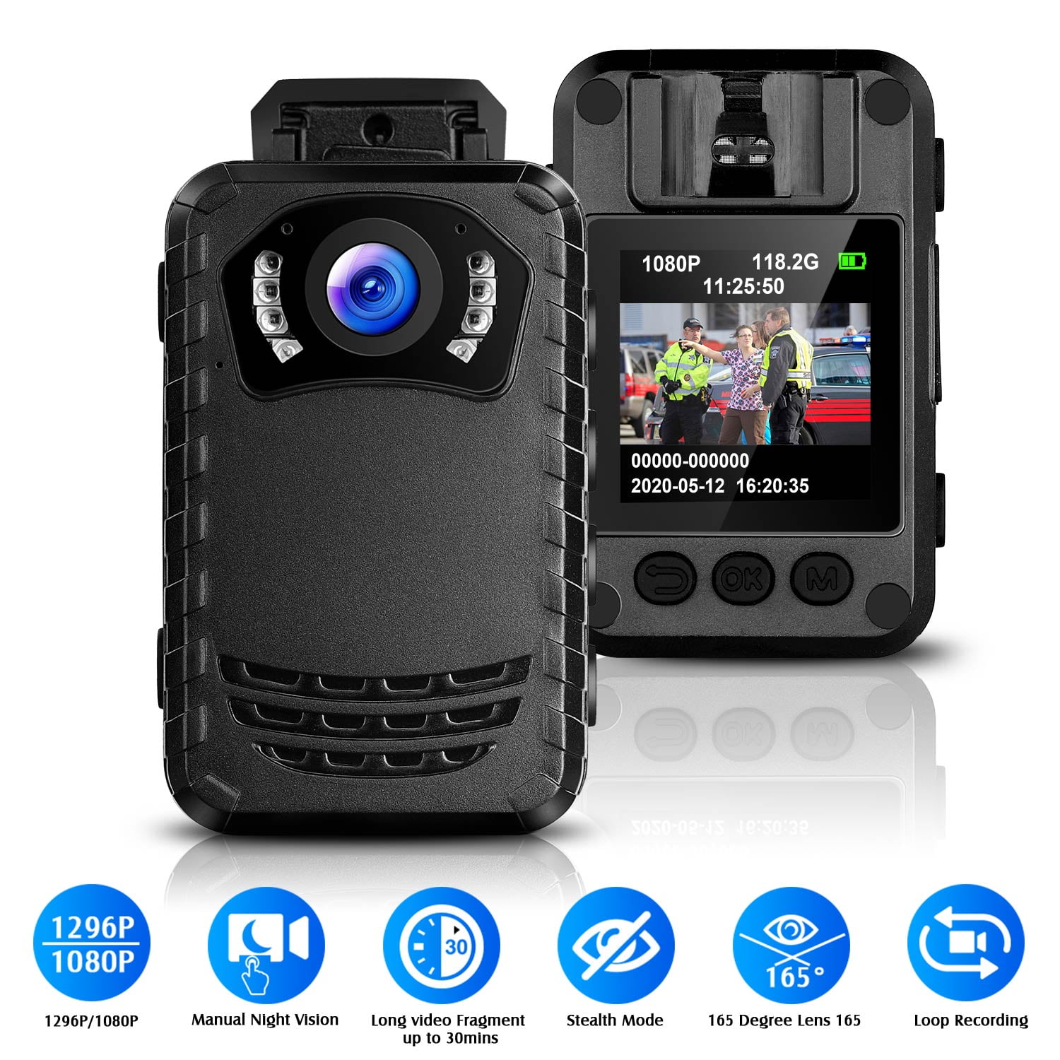 Mini Body Camera Video Recorder, Boblov Wearable Police Body Cam with Night  Vision FHD 1296P for Law Enforcement, Security Guard, Home