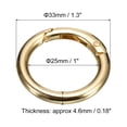 thumbnail image 2 of Round Spring O Rings, 8Pcs 1.3 Inch OD Trigger Buckle Snap Clips for Bags, Purses, Keyrings, Light Golden, 2 of 6