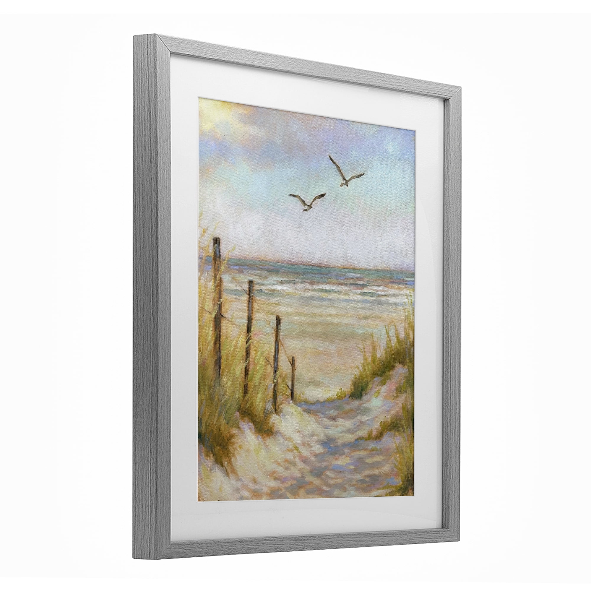 Stupell Industries Tranquility Beach Coastal Path Gray Framed Print Under Glass, design by Linda Sperruzzi