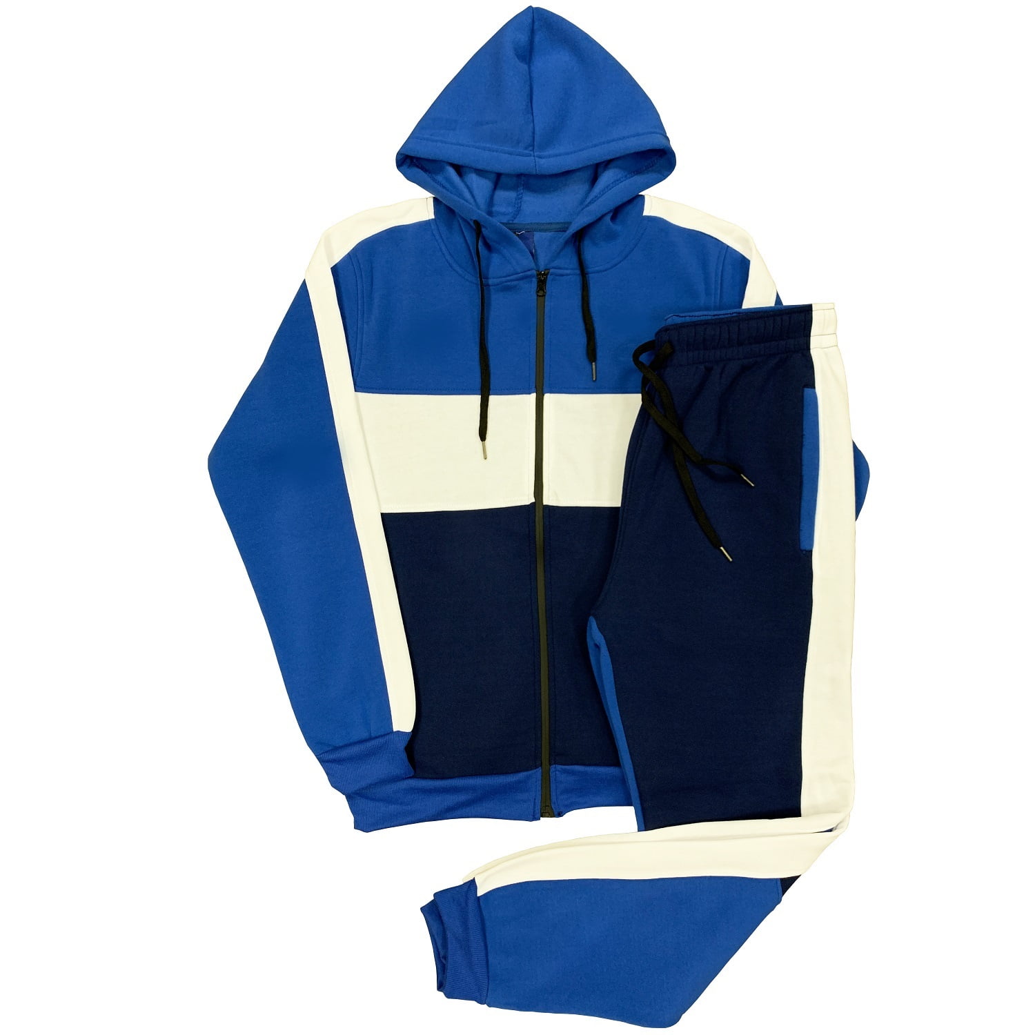 Men's Color Block Fleece Sweatsuit with Sweat Jacket Jamaica Ubuy