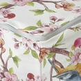thumbnail image 4 of Spring Rectangle Pouf, Watercolor Effect Sakura Flowers and Cherries with Little Birds, Under Desk Foot Stool for Living Room Office Ottoman with Cover, 25", Multicolor, by Ambesonne, 4 of 4
