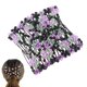 thumbnail image 4 of Peineta de doble hilera con forma de rosa, accesorio para el cabello para mujeres y niñas (morado), 4 of 7